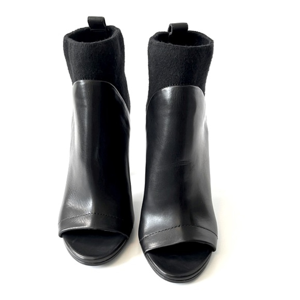 Vince Open Toe Leather Fabric Booties, 8M